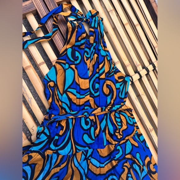 ZARA - Halter Cinched Waist Long Flowy Dress - Picture 6 of 6